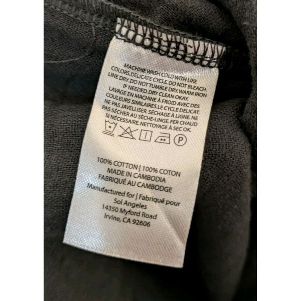 SOL Los Angeles Gauze Maxi Dress Sz Plus XL-2X Black Open Tie Back Flowy Pockets - Picture 7 of 8